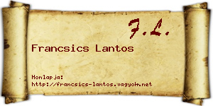Francsics Lantos névjegykártya